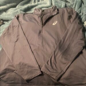 ASICS Gray Quarter Zip Pullover